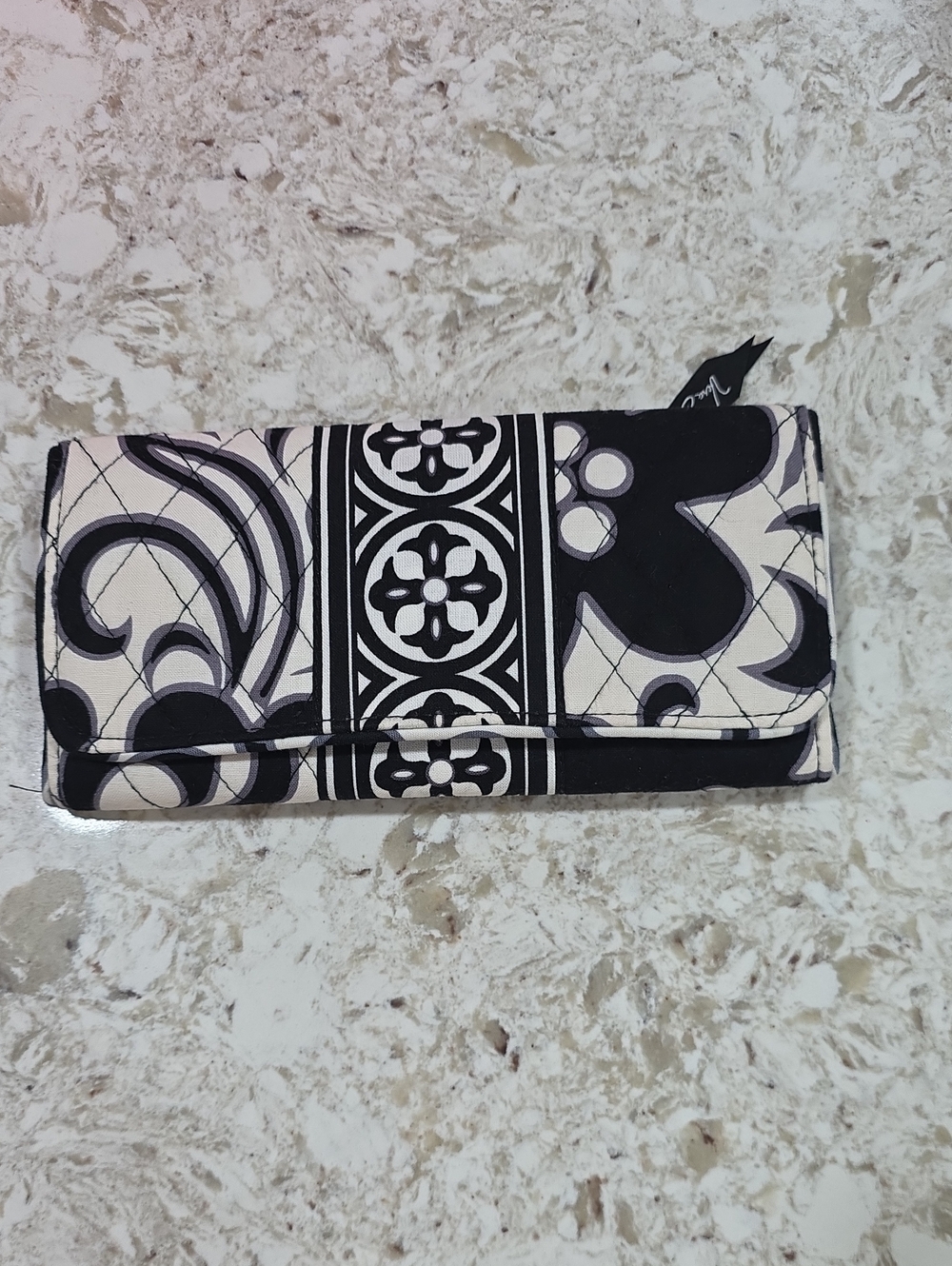 Vera Bradley Black and White Quilted Pattern Wallet